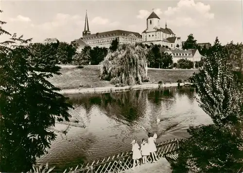 AK / Ansichtskarte  Moenchengladbach Geroweiher und Muenster Moenchengladbach