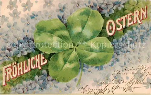 AK / Ansichtskarte 73895573 Kleeblatt-Litho Ostern 