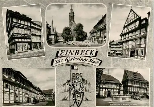 AK / Ansichtskarte 73895608 Einbeck_Niedersachsen Teilansichten Historische Stadt Renaissancehaus Marktplatz Fachwerkhaeuser Brodhaus Ratsapotheke Einbeck Niedersachsen