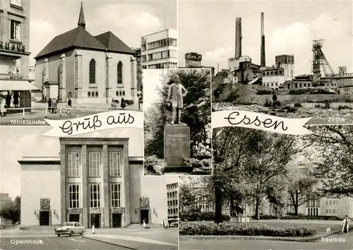 AK / Ansichtskarte  Essen__Ruhr Marktkirche Zeche Denkmal Opernhaus Saalbau 