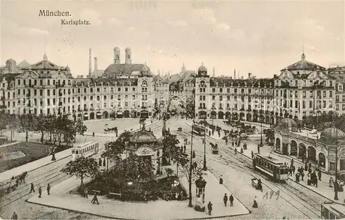 AK / Ansichtskarte  Strassenbahn_Tramway-- Muenchen Karlsplatz 