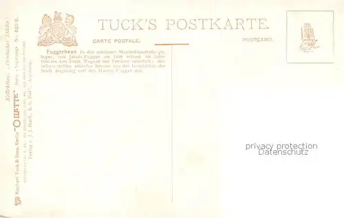 AK / Ansichtskarte  Verlag_Tucks_Oilette_Serie_Nr. Nr. 620 B Augsburg Fuggerhaus 