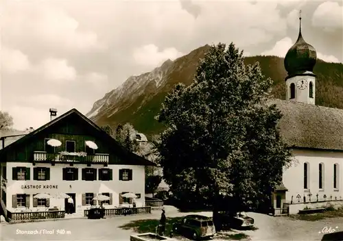 AK / Ansichtskarte  Stanzach_Tirol Gasthof Krone Kirche Stanzach Tirol