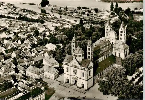 AK / Ansichtskarte  Speyer_Rhein Fliegeraufnahme mit Dom Speyer Rhein