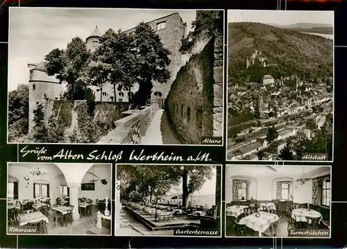 AK / Ansichtskarte  Wertheim_Main Schlossruine Wertheim Altane Altstadt Rittersaal Gartenterrasse Turmstuebchen Wertheim Main