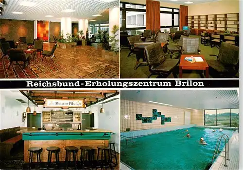 AK / Ansichtskarte 73895798 Brilon Reichsbund Erholungsheim Gastraum Bar Hallenbad Brilon