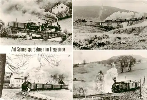 AK / Ansichtskarte 73895800 Koenigswalde_Erzgebirge Schmalspurbahn Streckewalde Oberwiesenthal mit Fichtelberg Neudorf Cranzahl mit Baerenstein 