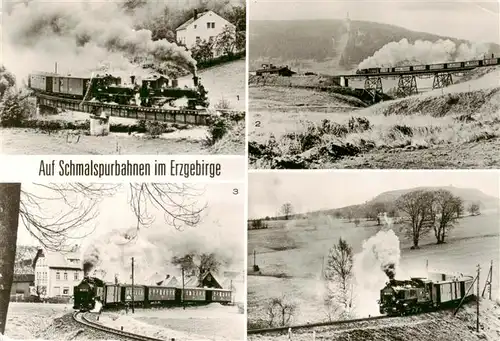 AK / Ansichtskarte  Koenigswalde_Erzgebirge Schmalspurbahn Streckewalde Oberwiesenthal mit Fichtelberg Neudorf Cranzahl mit Baerenstein 