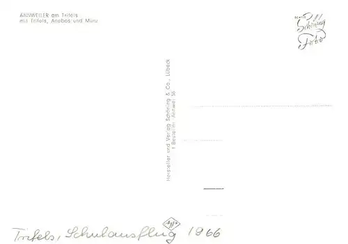 AK / Ansichtskarte  Annweiler_Trifels Fliegeraufnahme mit Trifels Anebos und Muenz  Annweiler_Trifels