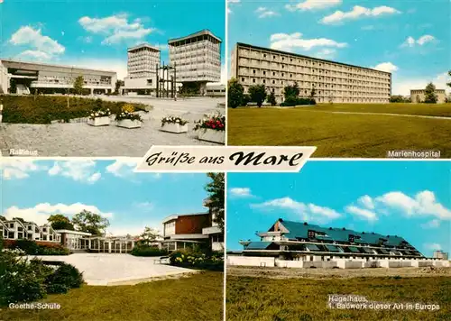 AK / Ansichtskarte  Marl__Westfalen Rathaus Marienhospital Goethe Schule Huegelhaus 