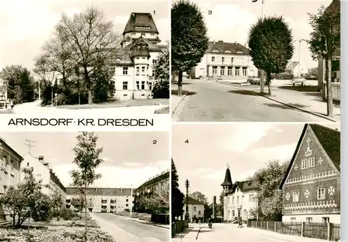 AK / Ansichtskarte  Arnsdorf__Dresden Krankenhaus Gerhart-Hauptmann-Strasse Ernst-Thaelmann-Platz Hauptstrasse 