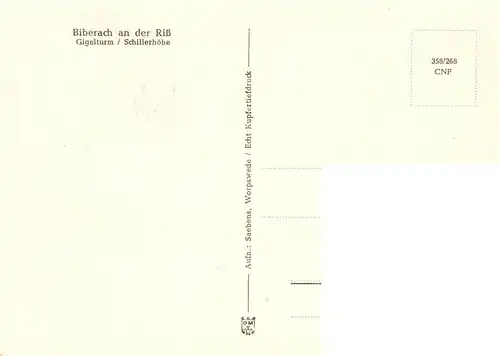 AK / Ansichtskarte  Biberach__Riss Gigelturm Schillerhoehe 