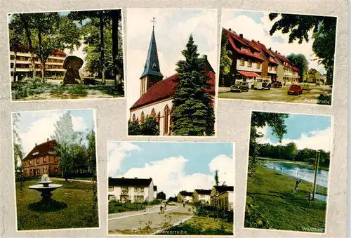 AK / Ansichtskarte 73895860 Buchholz_Nordheide Teilansichten Kirche Poststrasse Bremerreihe Waldbad Buchholz Nordheide