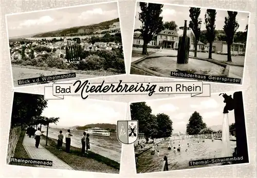 AK / Ansichtskarte  Bad_Niederbreisig Blick von der Wilhelmshoehe Heilbaederhaus Geiersprudel Rheinpromenade Thermal Schwimmbad Bad_Niederbreisig