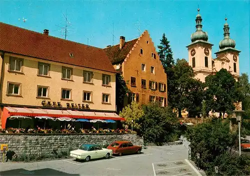 AK / Ansichtskarte  Donaueschingen Cafe Reiter Kirche Donaueschingen