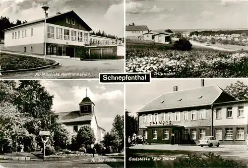 AK / Ansichtskarte  Schnepfenthal Ferienobjekt Hermannstein Teilansicht An der Kirche Gaststaette Zur Tanne Schnepfenthal