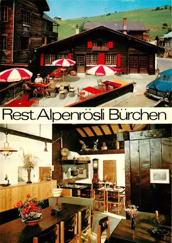 AK / Ansichtskarte  Buerchen_VS Restaurant Alpenroesli Gastraeume Terrasse 