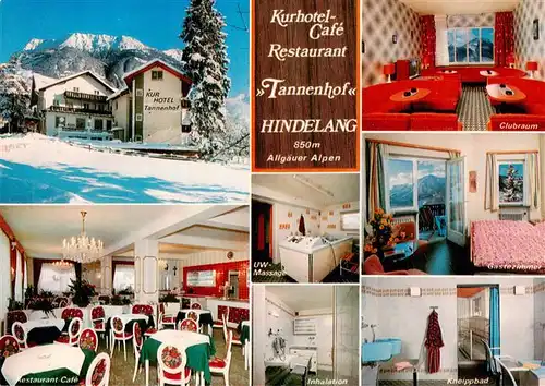 AK / Ansichtskarte  Hindelang Kur Hotel Tannenhof Cafe Clubraum UW Massage Gaestezimmer Inhalation Kneippbad Hindelang