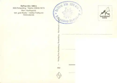 AK / Ansichtskarte  Ruhpolding Raffner Alm Gastraeume Freiterrasse Ruhpolding