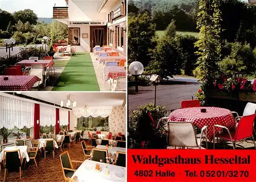 AK / Ansichtskarte 73896082 Hesseln_Westfalen Waldgasthaus Hesseltal Kaminzimmer Gastraum Freiterrasse Gastraum Hesseln_Westfalen