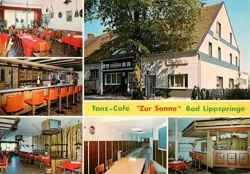 AK / Ansichtskarte 73896084 Bad_Lippspringe Tanz Cafe Zur Sonne Gastraeume Bar Kegelbahn Bad_Lippspringe