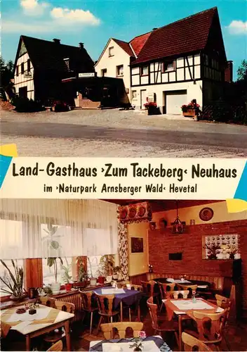 AK / Ansichtskarte  Stockum_Moehnesee Land Gasthaus Zum Tackeberg Neuhaus Gastraum Stockum Moehnesee