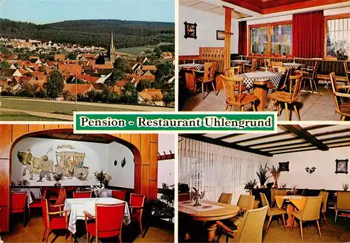 AK / Ansichtskarte 73896126 Schwaney Pension Restaurant Uhlengrund Ortsansicht mit Kirche Schwaney