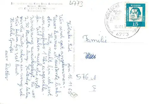 AK / Ansichtskarte  Koerbecke_Moehnesee Schullandheim des Franz Stock Gymnasiums Koerbecke Moehnesee