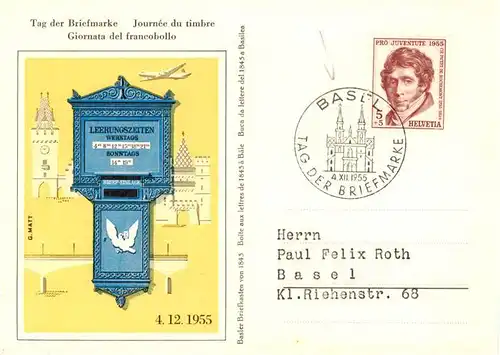 AK / Ansichtskarte  Basel_BS Tag der Briefmarke Verband Schweizerischer Philatelistenvereine Basel_BS