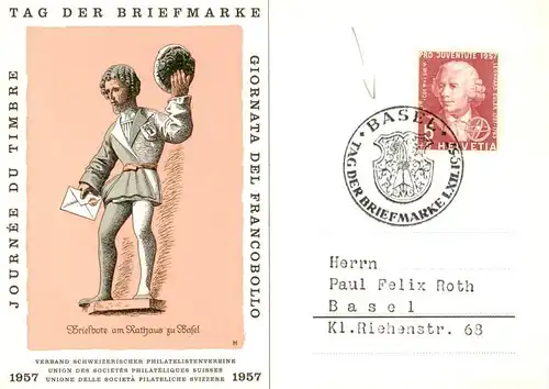 AK / Ansichtskarte  Basel_BS Tag der Briefmarke Verband Schweizerischer Philatelistenvereine Basel_BS
