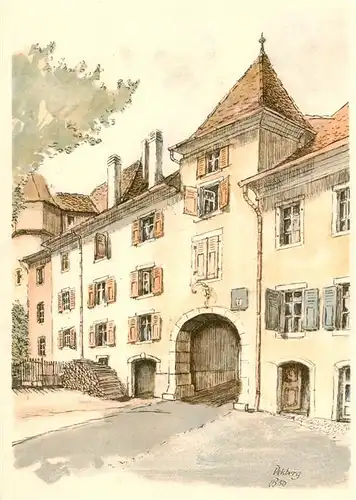 AK / Ansichtskarte  Delemont_Delsberg_JU Porte de Porrentruy Kuenstlerkarte 