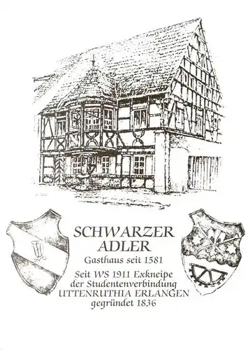 AK / Ansichtskarte 73896184 Erlangen Schwarzer Adler Gasthaus Zeichnung Erlangen