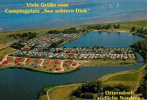 AK / Ansichtskarte 73896193 Otterndorf_Niederelbe Campingplatz See Achtern Diek Fliegeraufnahme Otterndorf Niederelbe