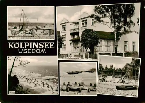 AK / Ansichtskarte 73896239 Koelpinsee_Loddin_Usedom Fischerstrand Strandpartien Strandhalle FDGB Erholungsheim Zur Ostsee 