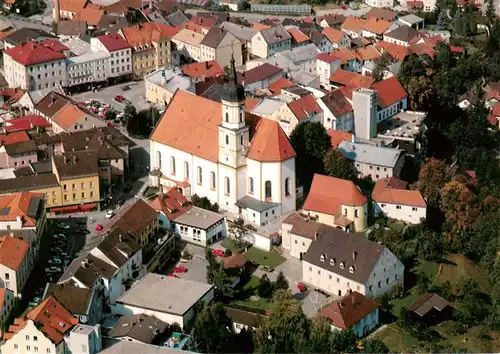 AK / Ansichtskarte  Viechtach_Bayerischer_Wald Fliegeraufnahme mit Pfarrkirche Viechtach_Bayerischer