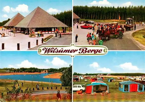 AK / Ansichtskarte 73896316 Wilsum Erholungsgebiet Wilsumer Berge Gaststaette Campingplatz Pferdewagen Badesee Wilsum