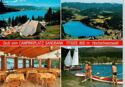 AK / Ansichtskarte  Titisee Campingplatz Sandbank Restaurant Seepartien Titisee