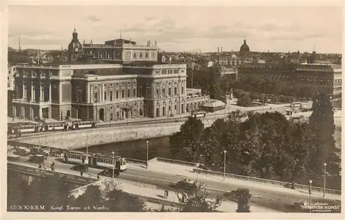 AK / Ansichtskarte  Stockholm Kungl. Teatern och Norrbro Stockholm