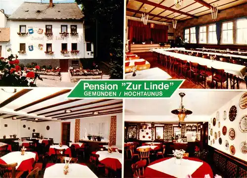 AK / Ansichtskarte  Gemuenden_Taunus Gasthof Pension zur Linde Restaurant Festsaal Gemuenden Taunus