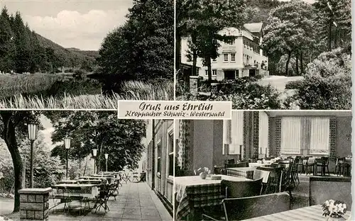 AK / Ansichtskarte  Ehrlich_Westerwald Kroppacher Schweiz Hotel Pension Wadde Bollmann Terrasse Gaststube Ehrlich_Westerwald