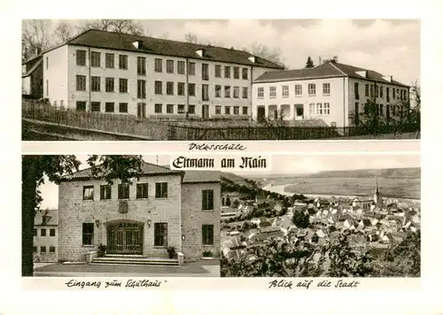 AK / Ansichtskarte 73896400 Eltmann Volksschule Eingang zum Schulhaus Stadtblick Eltmann