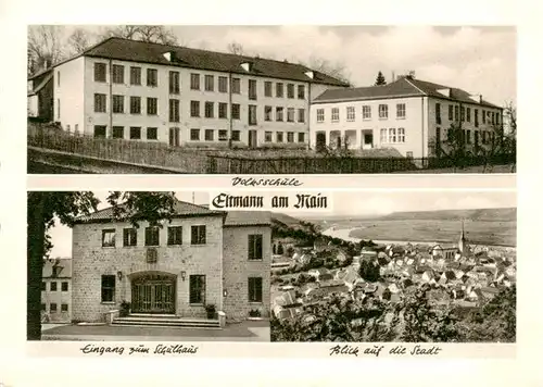 AK / Ansichtskarte 73896401 Eltmann Volksschule Eingang zum Schulhaus Stadtblick Eltmann