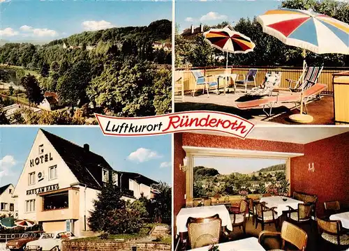 AK / Ansichtskarte 73896409 Ruenderoth Panorama Hotel Pension Haus am Hang Terrasse Gaststube Ruenderoth