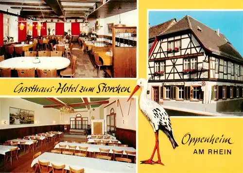 AK / Ansichtskarte  Oppenheim Gasthaus Hotel zum Storchen Gastraeume Oppenheim