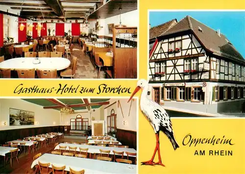 AK / Ansichtskarte  Oppenheim Gasthaus Hotel zum Storchen Gastraeume Oppenheim