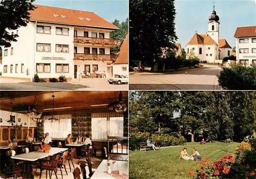 AK / Ansichtskarte  Elbersroth Gasthaus Pension Boessendoerfer Gastraum Kirche Park Elbersroth