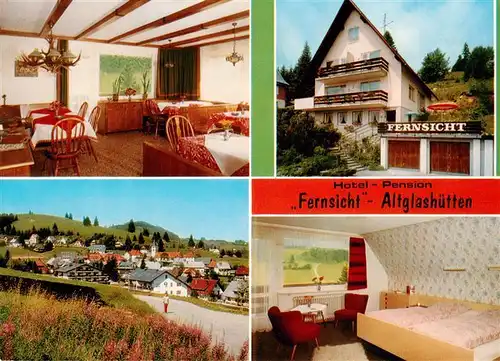 AK / Ansichtskarte  Altglashuette_Schwarzwald Hotel Pension Fernsicht Gastraum Panorama Zimmer Altglashuette_Schwarzwald