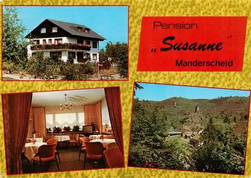 AK / Ansichtskarte  Manderscheid_Eifel Pension Susanne Gaststube Panorama Manderscheid Eifel