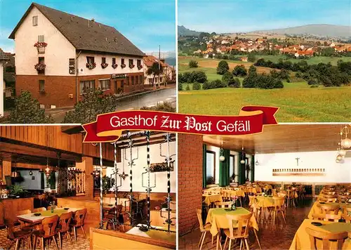 AK / Ansichtskarte 73896459 Gefaell_Bad_Kissingen Gasthof Zur Post Gastraeume Panorama Gefaell_Bad_Kissingen