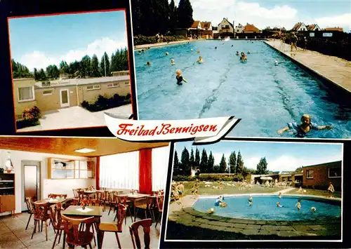 AK / Ansichtskarte  Bennigsen Freibad Gaststaette Zum kuehnen Schwimmer Bennigsen